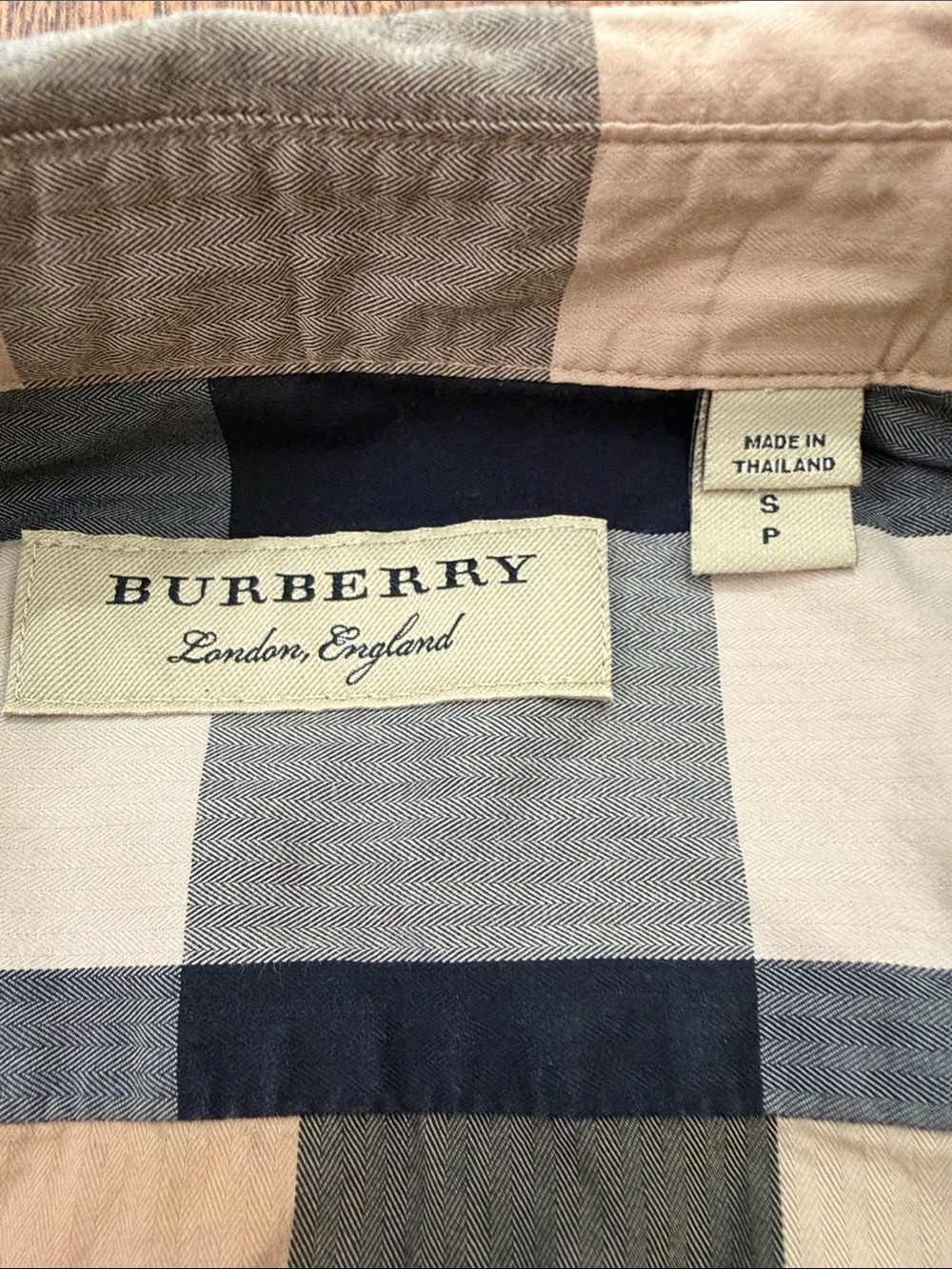 Burberry London Patchwork Mixed Scale Check Short Sleeve Shirt Mens size Small S